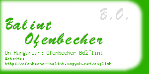 balint ofenbecher business card